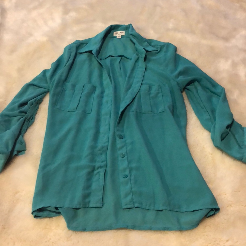 Silk Aqua Blouse